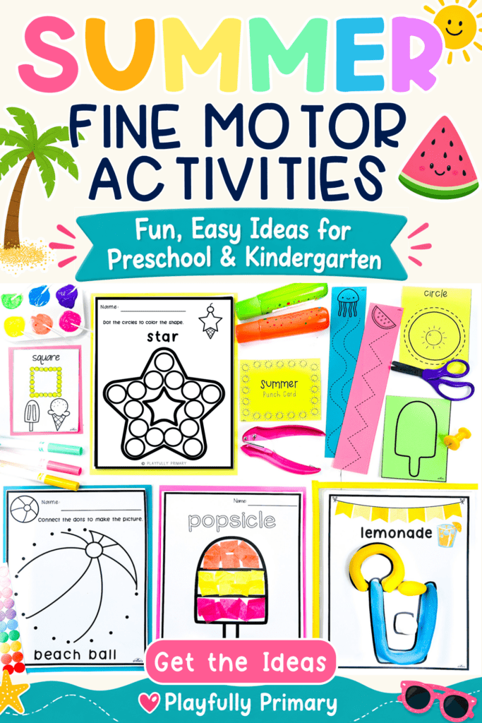 Summer Fine Motor Activities for Preschool and Kindergarten - Playfully ...